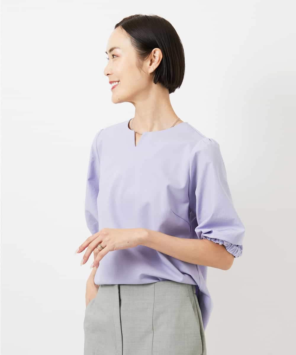 FMKGD05180 MICHEL KLEIN(ミッシェルクラン) 異素材スリーブカットソー ネイビー