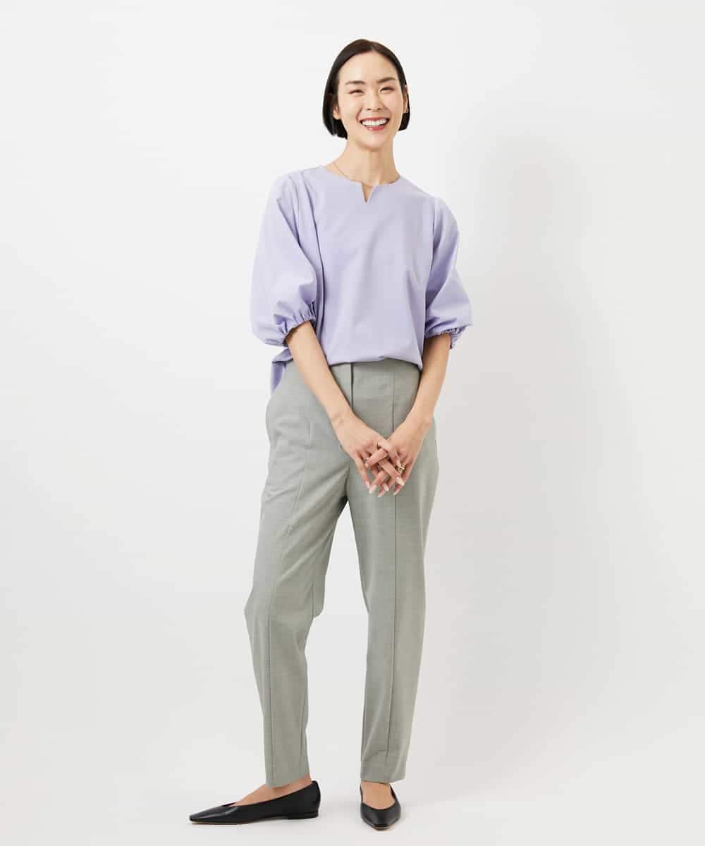 FMKGD05180 MICHEL KLEIN(ミッシェルクラン) 異素材スリーブカットソー ネイビー