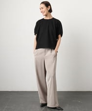 FMKGD10180 MICHEL KLEIN(ミッシェルクラン) [新色追加/接触冷感]サッカードルマンスリーブカットソー ブラック