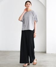 FMKGD10180 MICHEL KLEIN(ミッシェルクラン) [新色追加/接触冷感]サッカードルマンスリーブカットソー ブラック