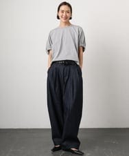 FMKGD10180 MICHEL KLEIN(ミッシェルクラン) [新色追加/接触冷感]サッカードルマンスリーブカットソー ブラック