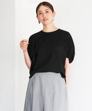 FMKGD10180 MICHEL KLEIN(ミッシェルクラン) [新色追加/接触冷感]サッカードルマンスリーブカットソー ブラック