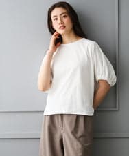 FMKGD10180 MICHEL KLEIN(ミッシェルクラン) [新色追加/接触冷感]サッカードルマンスリーブカットソー ブラック