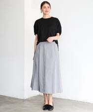 FMKGD10180 MICHEL KLEIN(ミッシェルクラン) [新色追加/接触冷感]サッカードルマンスリーブカットソー ブラック