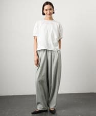 FMKGD10180 MICHEL KLEIN(ミッシェルクラン) [新色追加/接触冷感]サッカードルマンスリーブカットソー ブラック
