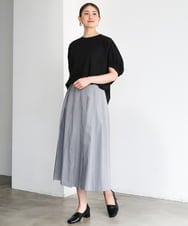 FMKGD10180 MICHEL KLEIN(ミッシェルクラン) [新色追加/接触冷感]サッカードルマンスリーブカットソー ブラック