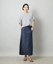 FMKGD10180 MICHEL KLEIN(ミッシェルクラン) [新色追加/接触冷感]サッカードルマンスリーブカットソー ブラック