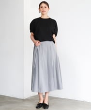 FMKGD10180 MICHEL KLEIN(ミッシェルクラン) [新色追加/接触冷感]サッカードルマンスリーブカットソー ブラック