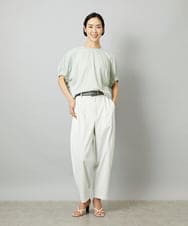 FMKGD10180 MICHEL KLEIN(ミッシェルクラン) [新色追加/接触冷感]サッカードルマンスリーブカットソー ブラック