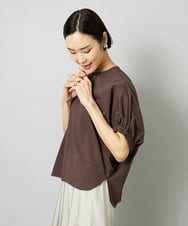 FMKGD10180 MICHEL KLEIN(ミッシェルクラン) [新色追加/接触冷感]サッカードルマンスリーブカットソー ブラック