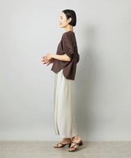 FMKGD10180 MICHEL KLEIN(ミッシェルクラン) [新色追加/接触冷感]サッカードルマンスリーブカットソー ブラック