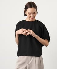 FMKGD10180 MICHEL KLEIN(ミッシェルクラン) [新色追加/接触冷感]サッカードルマンスリーブカットソー ブラック