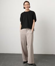 FMKGD10180 MICHEL KLEIN(ミッシェルクラン) [新色追加/接触冷感]サッカードルマンスリーブカットソー ブラック