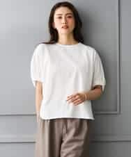 FMKGD10180 MICHEL KLEIN(ミッシェルクラン) [新色追加/接触冷感]サッカードルマンスリーブカットソー ホワイト