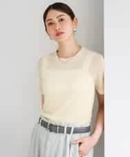 FMKGD11120 MICHEL KLEIN(ミッシェルクラン) シアークルーネック プルオーバー ライトイエロー