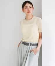 FMKGD11120 MICHEL KLEIN(ミッシェルクラン) シアークルーネック プルオーバー ブルー