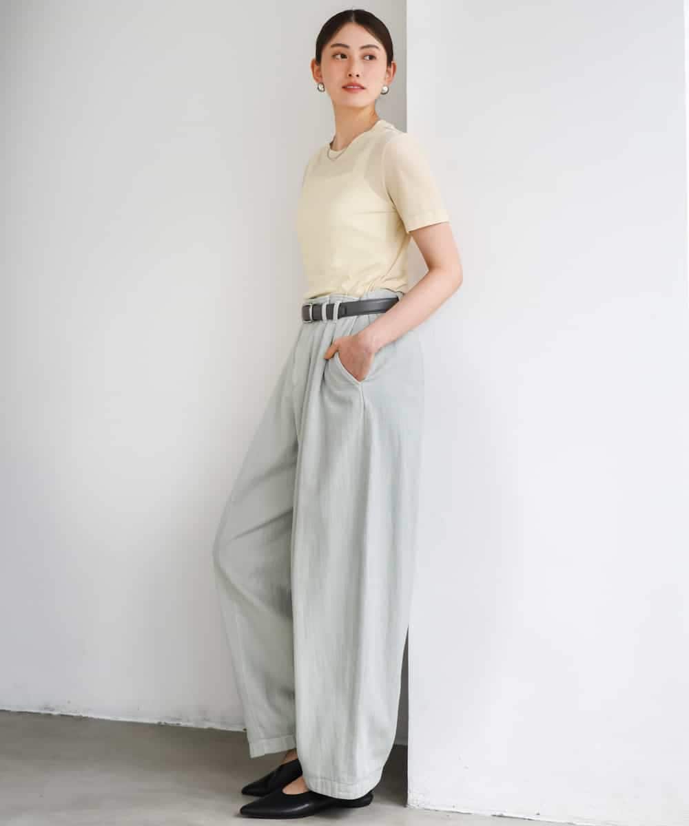 FMKGD11120 MICHEL KLEIN(ミッシェルクラン) シアークルーネック プルオーバー ブルー