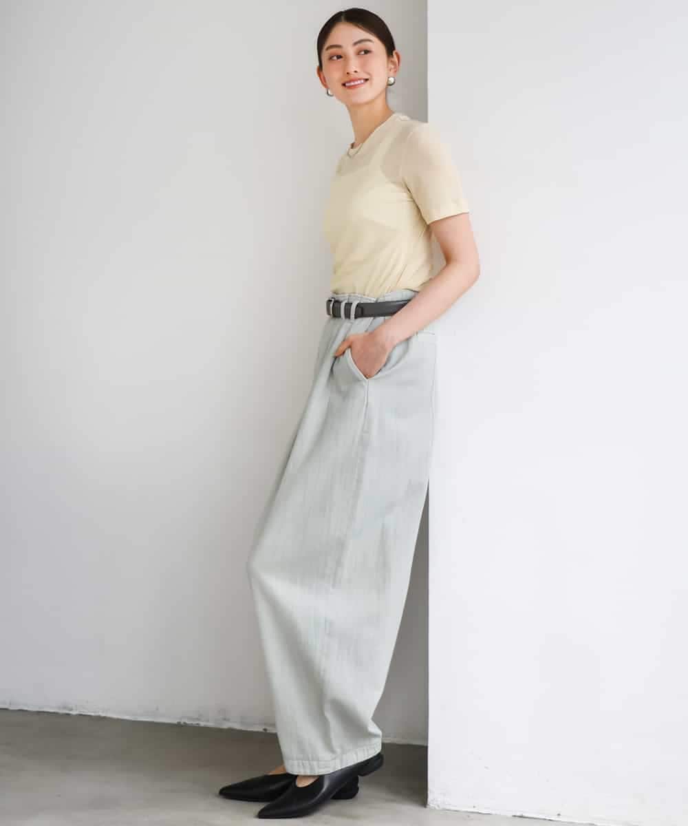 FMKGD11120 MICHEL KLEIN(ミッシェルクラン) シアークルーネック プルオーバー ブルー