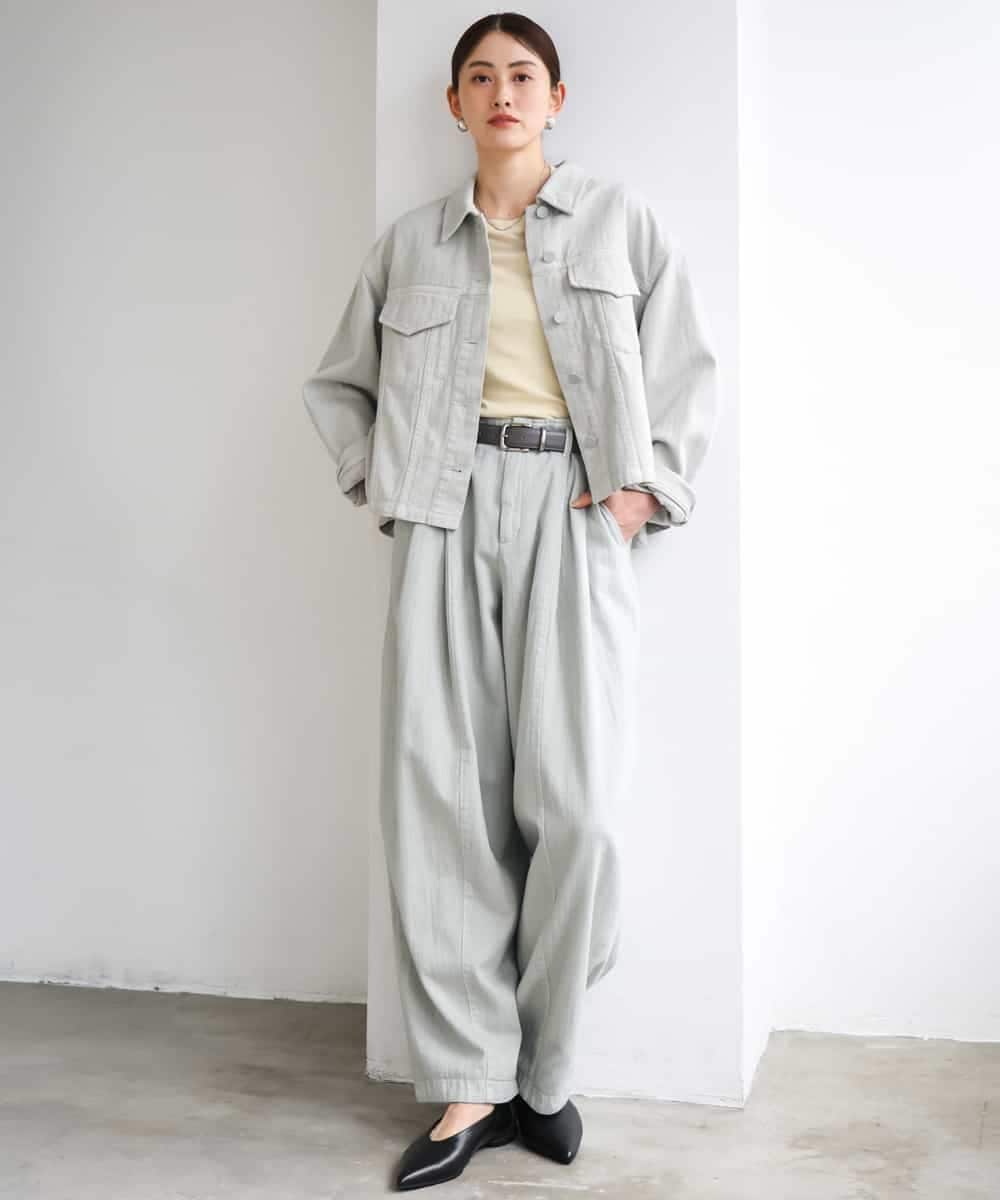 FMKGD11120 MICHEL KLEIN(ミッシェルクラン) シアークルーネック プルオーバー ブルー