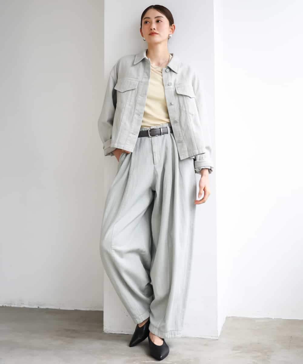FMKGD11120 MICHEL KLEIN(ミッシェルクラン) シアークルーネック プルオーバー ブルー