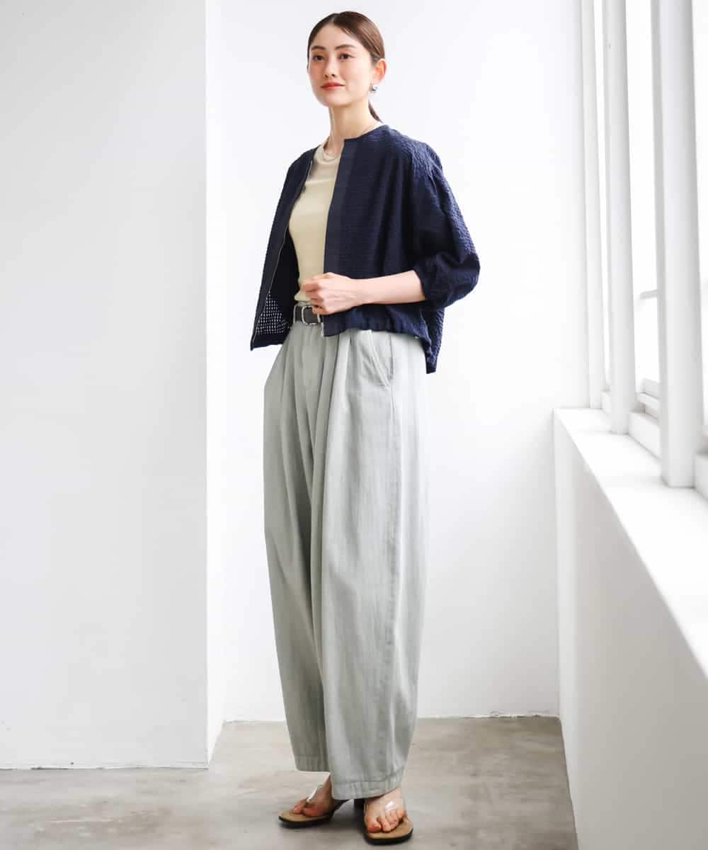 FMKGD11120 MICHEL KLEIN(ミッシェルクラン) シアークルーネック プルオーバー ブルー