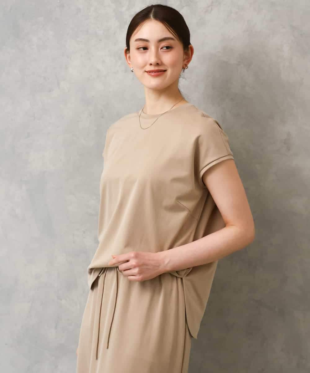 FMKGD15200 MICHEL KLEIN(ミッシェルクラン) [セットアップ対応]ヴィンテージサテンカットソー ベージュ
