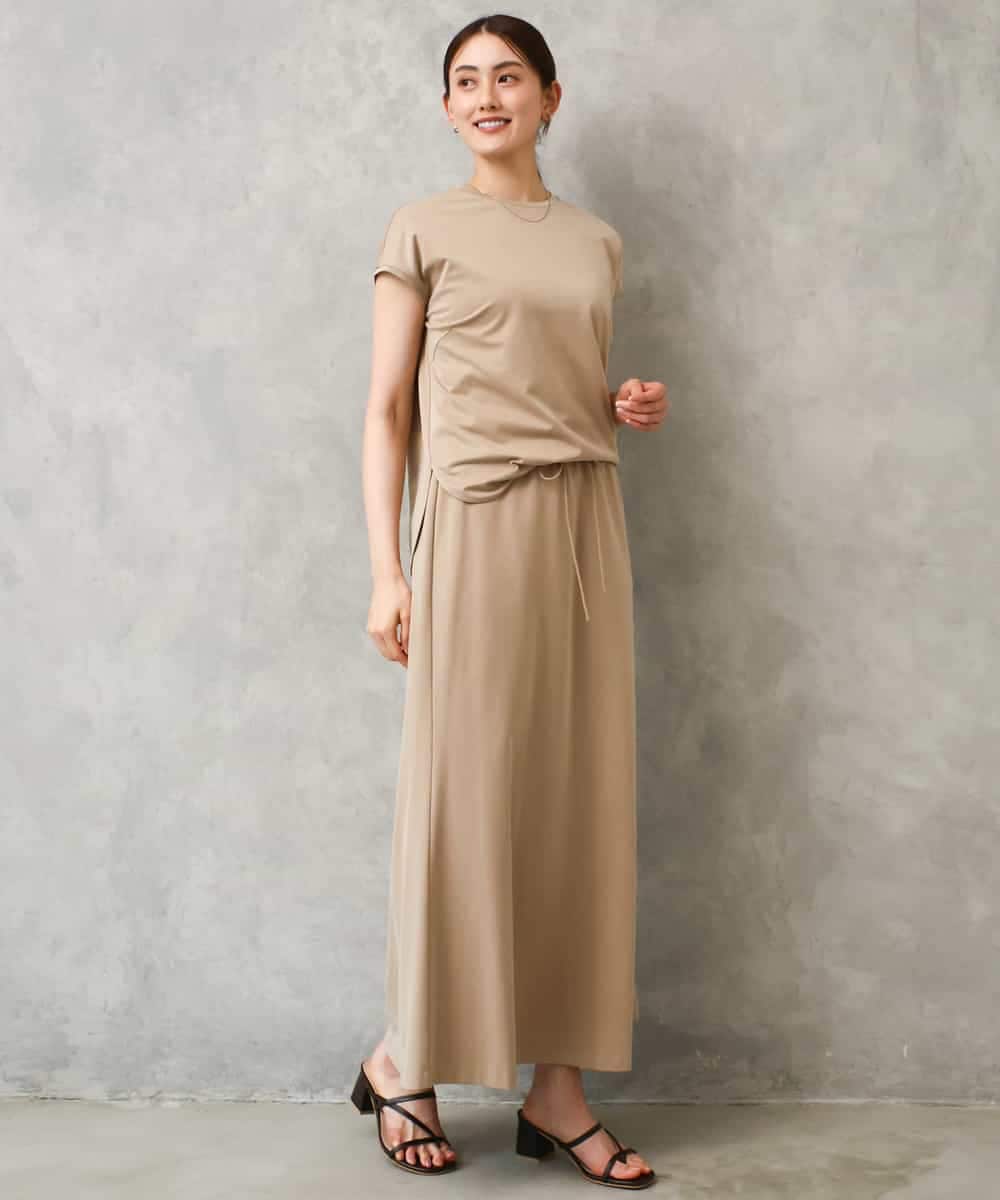 FMKGD15200 MICHEL KLEIN(ミッシェルクラン) [セットアップ対応]ヴィンテージサテンカットソー ベージュ