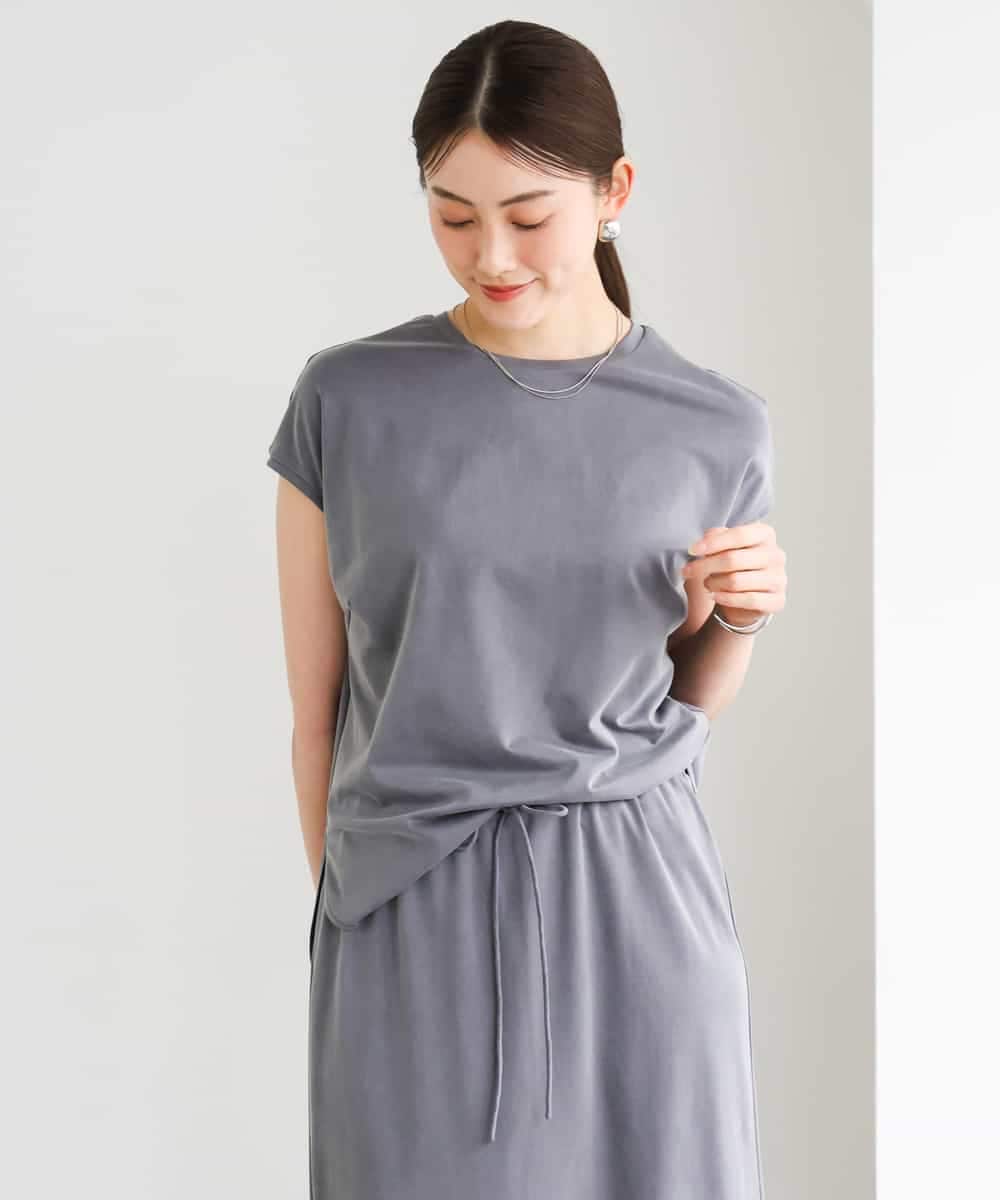 FMKGD15200 MICHEL KLEIN(ミッシェルクラン) [セットアップ対応]ヴィンテージサテンカットソー ベージュ