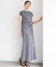 FMKGD15200 MICHEL KLEIN(ミッシェルクラン) [セットアップ対応]ヴィンテージサテンカットソー ベージュ