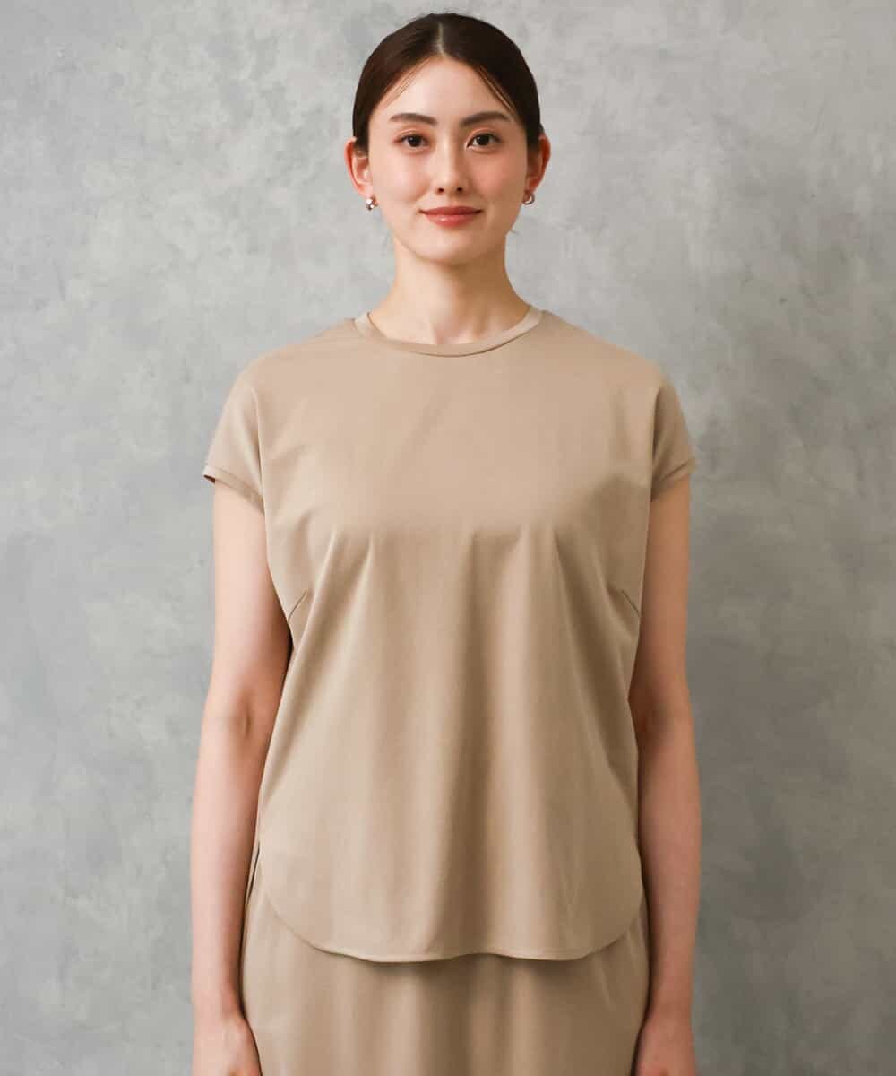 FMKGD15200 MICHEL KLEIN(ミッシェルクラン) [セットアップ対応]ヴィンテージサテンカットソー ベージュ
