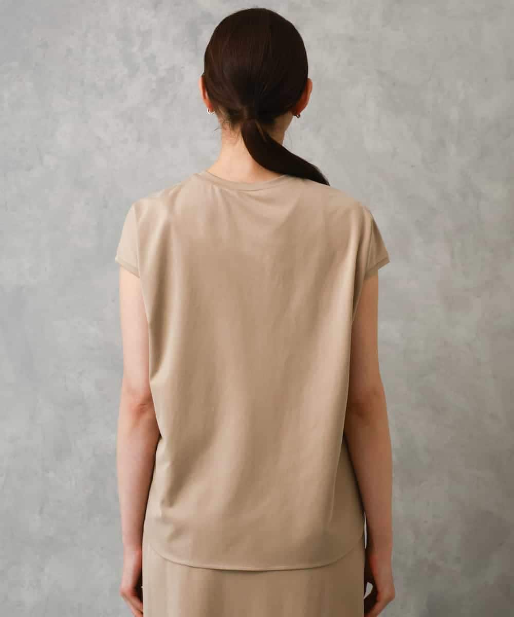 FMKGD15200 MICHEL KLEIN(ミッシェルクラン) [セットアップ対応]ヴィンテージサテンカットソー ベージュ