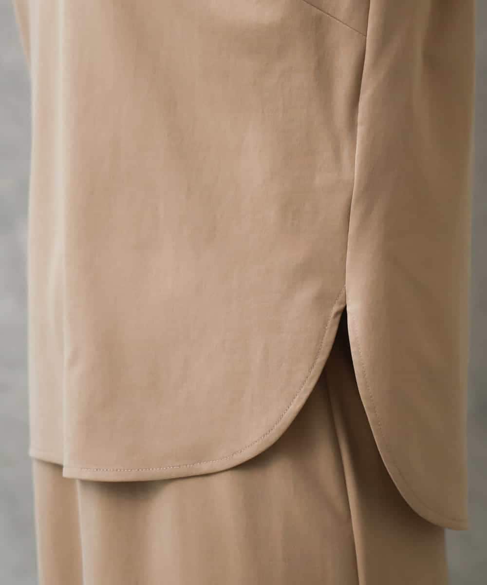 FMKGD15200 MICHEL KLEIN(ミッシェルクラン) [セットアップ対応]ヴィンテージサテンカットソー ベージュ
