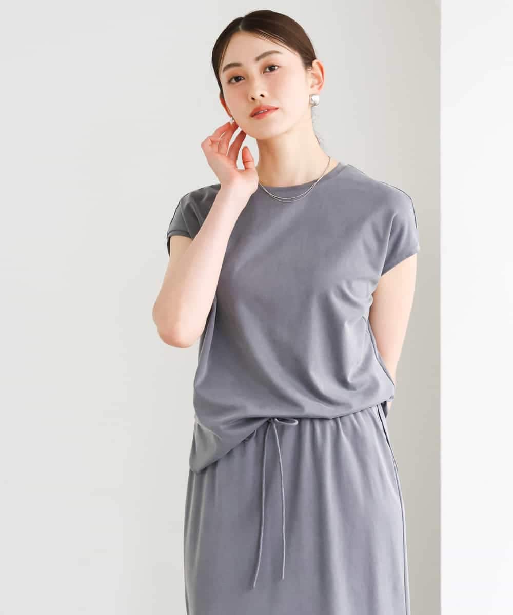 FMKGD15200 MICHEL KLEIN(ミッシェルクラン) [セットアップ対応]ヴィンテージサテンカットソー ダークグレー
