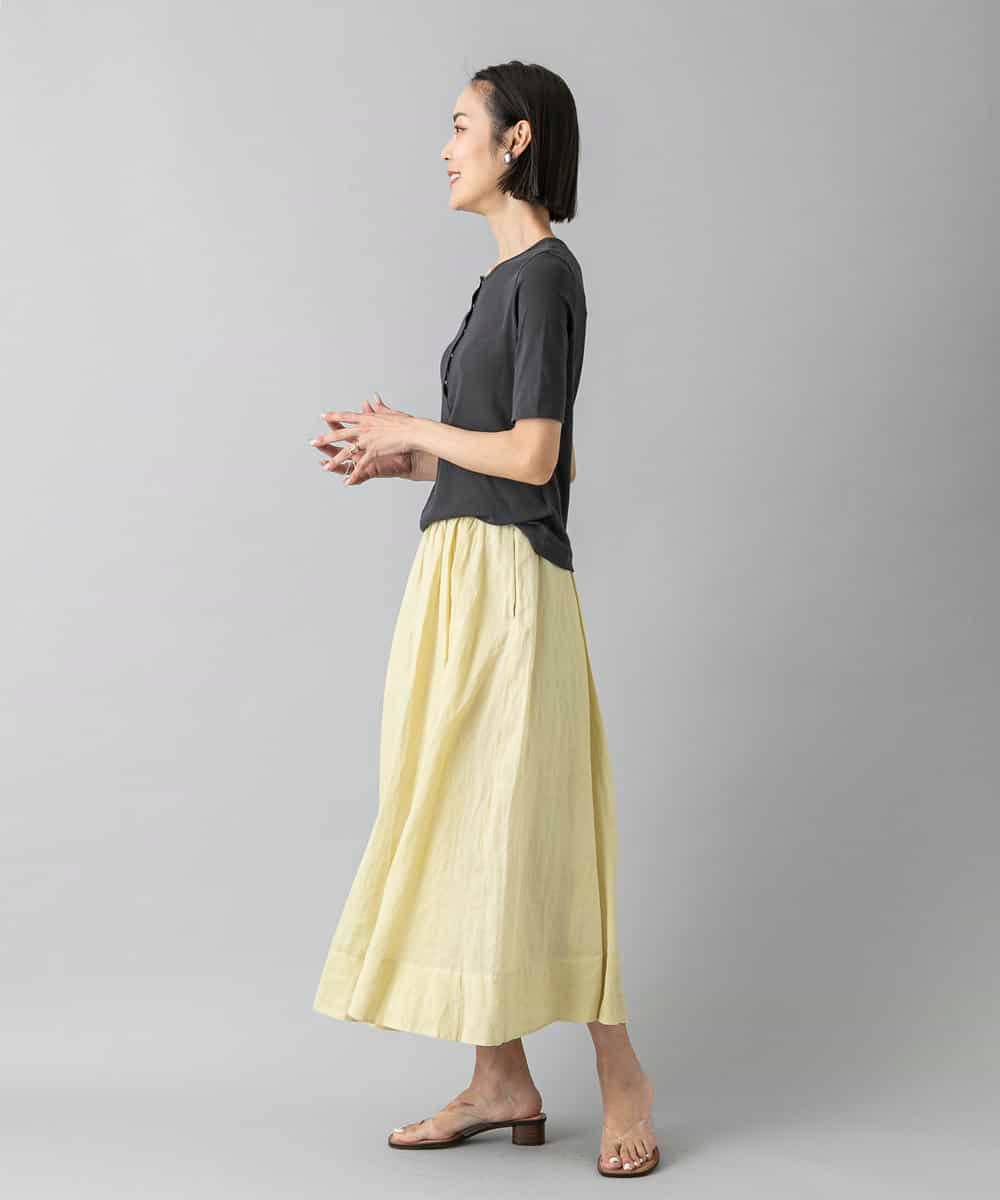 FMKGD16160 MICHEL KLEIN(ミッシェルクラン) [アンサンブル対応]リングドットヘンリーネックTシャツ ブルー