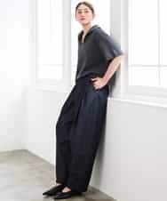 FMKGD18160 MICHEL KLEIN(ミッシェルクラン) 裏毛スキッパーカットソー ネイビー