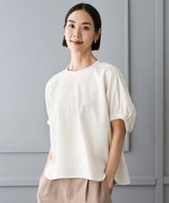 FMKGE10180 MICHEL KLEIN(ミッシェルクラン) [新色追加/接触冷感]サッカードルマンスリーブカットソー ライトイエロー