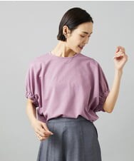 FMKGE10180 MICHEL KLEIN(ミッシェルクラン) [新色追加/接触冷感]サッカードルマンスリーブカットソー パープル