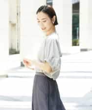 FMKGE10180 MICHEL KLEIN(ミッシェルクラン) [新色追加/接触冷感]サッカードルマンスリーブカットソー ベージュ