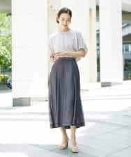 FMKGE10180 MICHEL KLEIN(ミッシェルクラン) [新色追加/接触冷感]サッカードルマンスリーブカットソー ベージュ