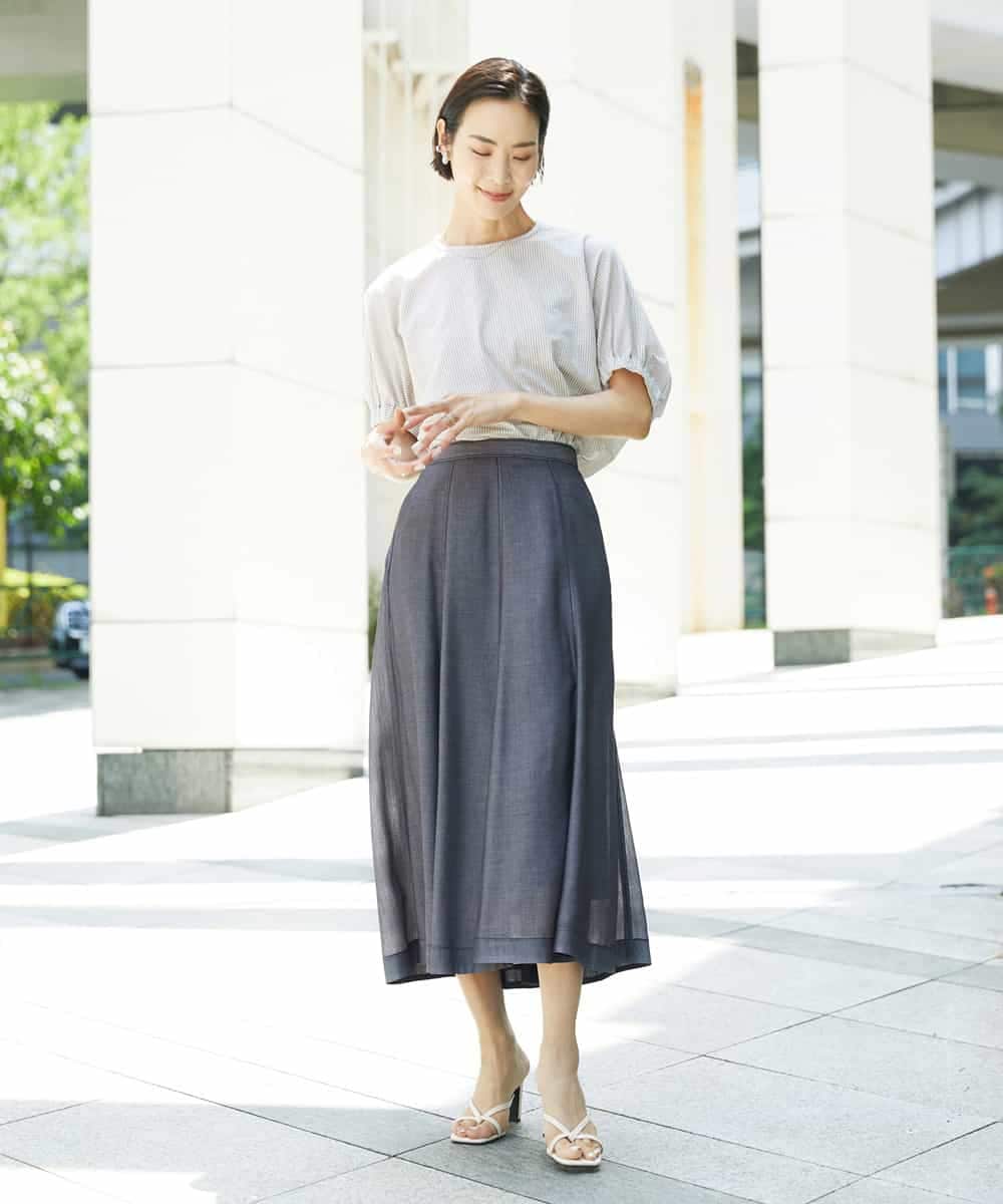 FMKGE10180 MICHEL KLEIN(ミッシェルクラン) [新色追加/接触冷感]サッカードルマンスリーブカットソー ベージュ