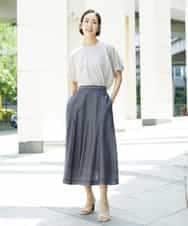 FMKGE10180 MICHEL KLEIN(ミッシェルクラン) [新色追加/接触冷感]サッカードルマンスリーブカットソー ベージュ