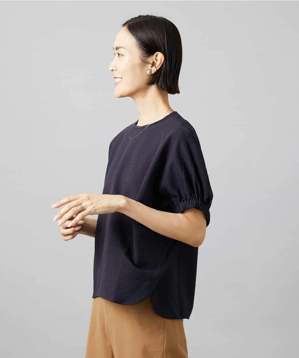 FMKGE10180 MICHEL KLEIN(ミッシェルクラン) [新色追加/接触冷感]サッカードルマンスリーブカットソー ベージュ