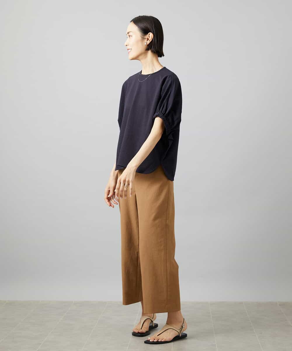 FMKGE10180 MICHEL KLEIN(ミッシェルクラン) [新色追加/接触冷感]サッカードルマンスリーブカットソー ベージュ