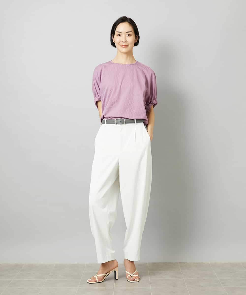FMKGE10180 MICHEL KLEIN(ミッシェルクラン) [新色追加/接触冷感]サッカードルマンスリーブカットソー ベージュ