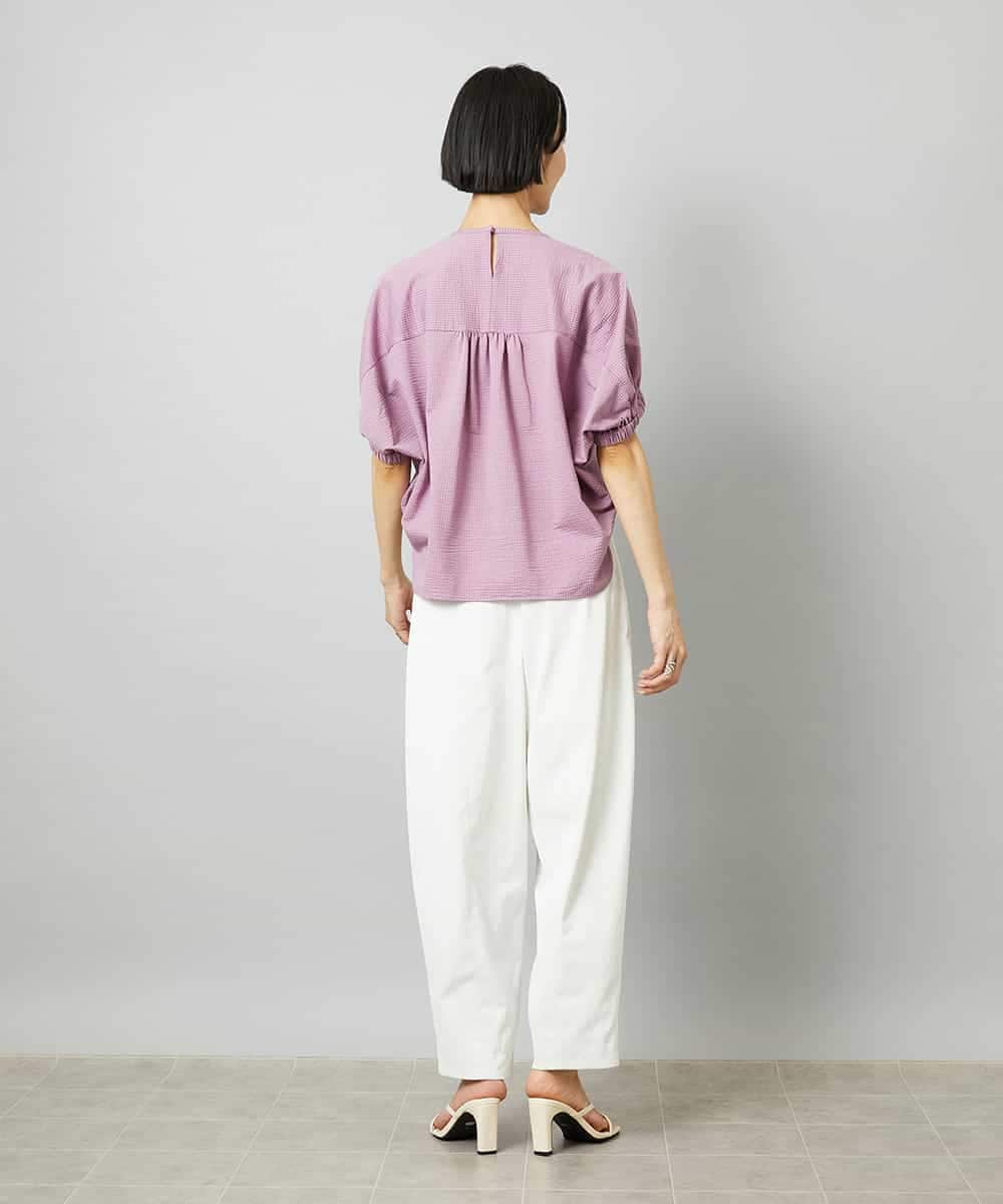 FMKGE10180 MICHEL KLEIN(ミッシェルクラン) [新色追加/接触冷感]サッカードルマンスリーブカットソー ベージュ