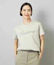 FMKHD04160 MICHEL KLEIN(ミッシェルクラン) メタリックチェーンテープ刺繍ロゴＴシャツ ライトグレー
