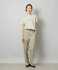 FMKHD04160 MICHEL KLEIN(ミッシェルクラン) メタリックチェーンテープ刺繍ロゴＴシャツ ライトグレー