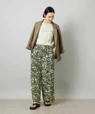 FMKHD04160 MICHEL KLEIN(ミッシェルクラン) メタリックチェーンテープ刺繍ロゴＴシャツ ライトグレー