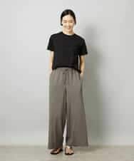 FMKHD04160 MICHEL KLEIN(ミッシェルクラン) メタリックチェーンテープ刺繍ロゴＴシャツ ライトグレー