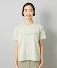 FMKHD04160 MICHEL KLEIN(ミッシェルクラン) メタリックチェーンテープ刺繍ロゴＴシャツ ライトグレー